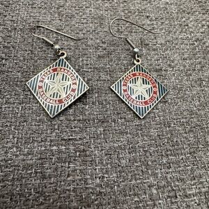 Texas Rangers Faux Silver Peter David Vintage 1995 Earrings​​